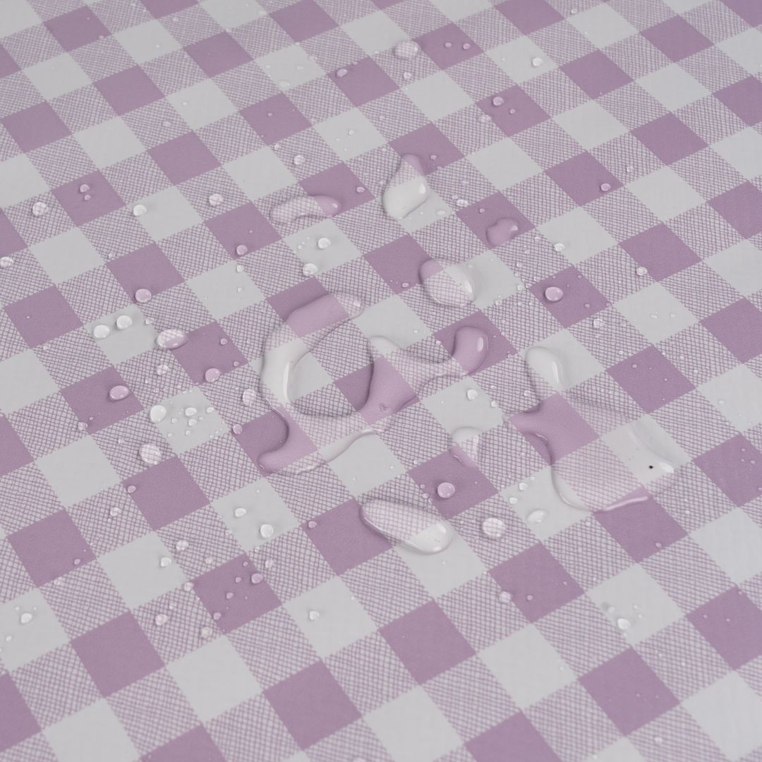 laro Wachstuch-Tischdecke Wachstischdecke Gartentischdecke Karo Kariert LilaRosa