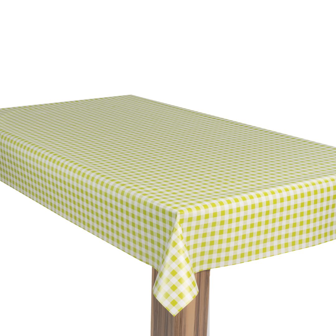 laro Wachstuch-Tischdecke Wachstischdecke Gartentischdecke Karo Kariert Limette