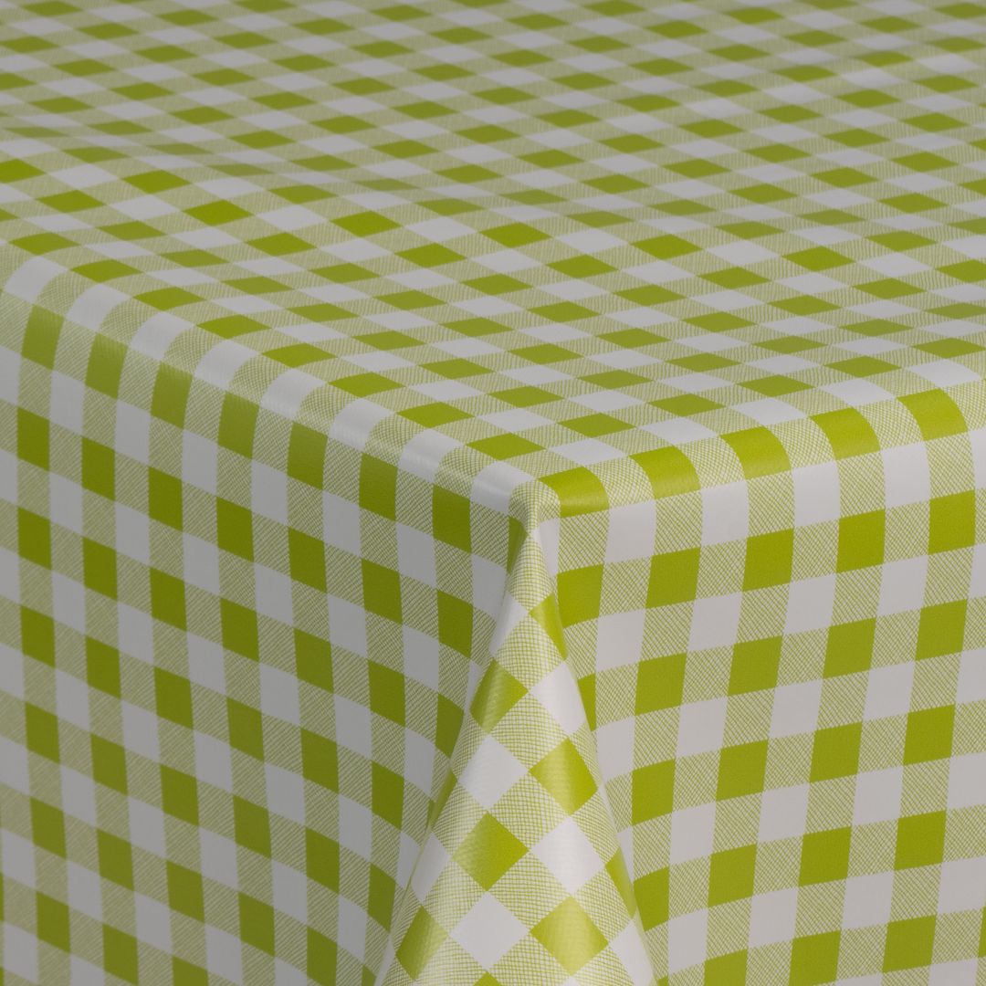 laro Wachstuch-Tischdecke Wachstischdecke Gartentischdecke Karo Kariert Limette