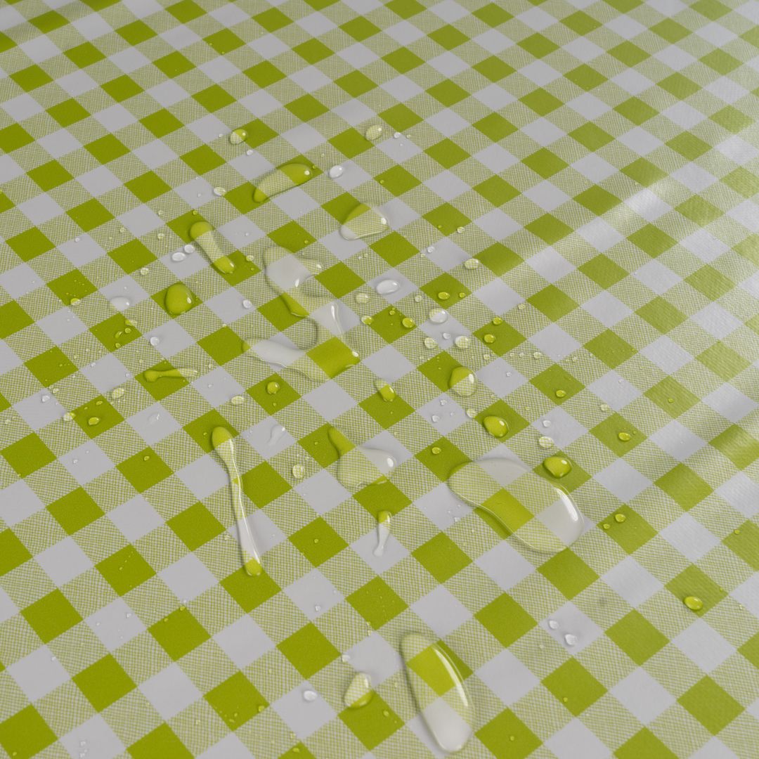 laro Wachstuch-Tischdecke Wachstischdecke Gartentischdecke Karo Kariert Limette