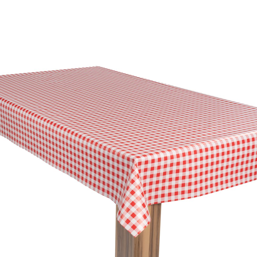 laro Wachstuch-Tischdecke Wachstischdecke Gartentischdecke Karo Kariert Rot Weiß