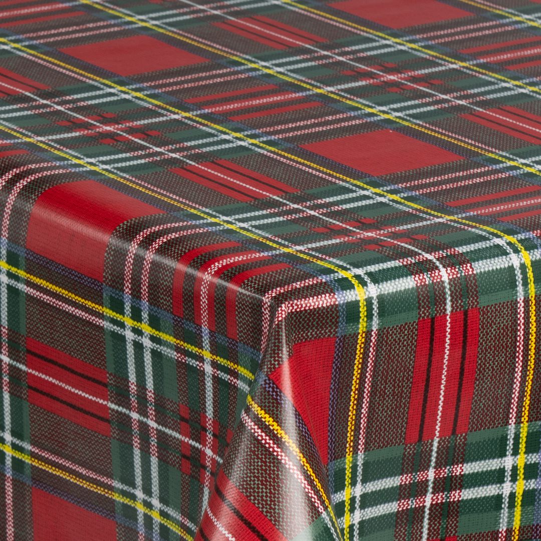 laro Wachstuch-Tischdecke Wachstischdecke Gartentischdecke Karo Rot Grün Gelb