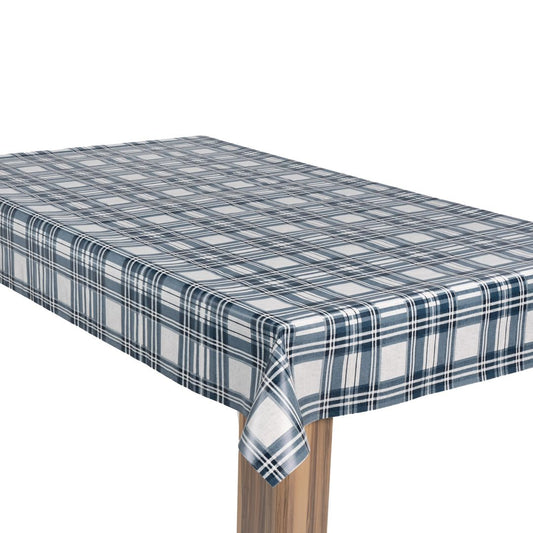 laro Wachstuch-Tischdecke Wachstischdecke Gartentischdecke Karo Weiß Dunkelblau
