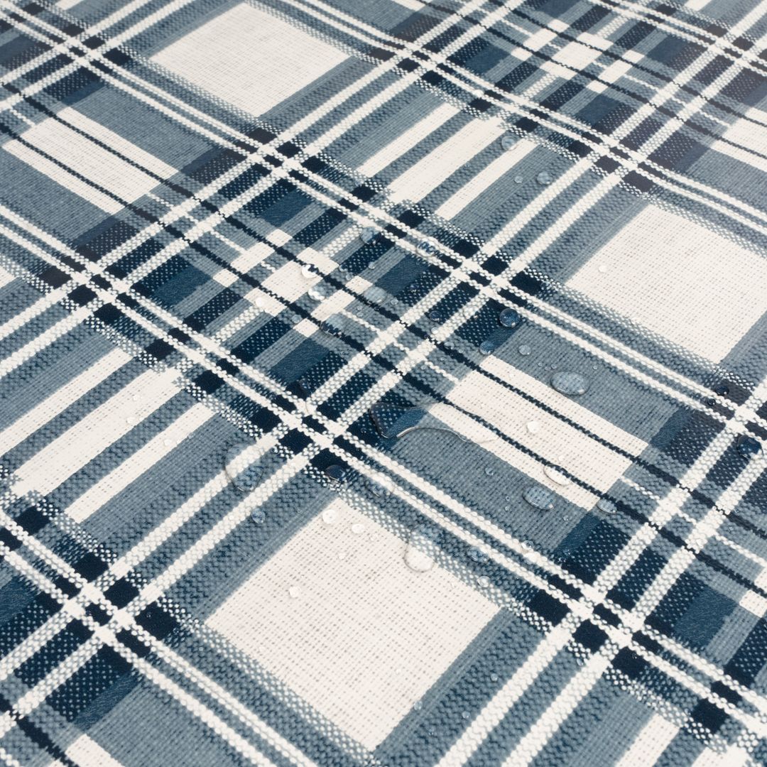 laro Wachstuch-Tischdecke Wachstischdecke Gartentischdecke Karo Weiß Dunkelblau