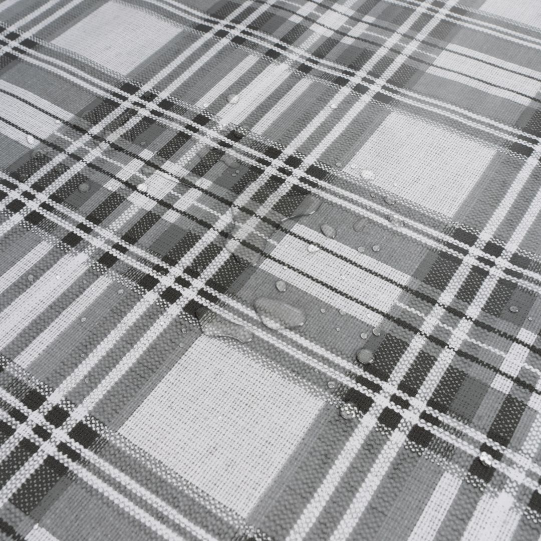 laro Wachstuch-Tischdecke Wachstischdecke Gartentischdecke Karo Weiß GrauSchwarz