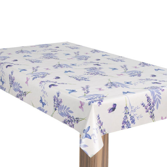 laro Wachstuch-Tischdecke Wachstischdecke Gartentischdecke Lavendel Blau Lila
