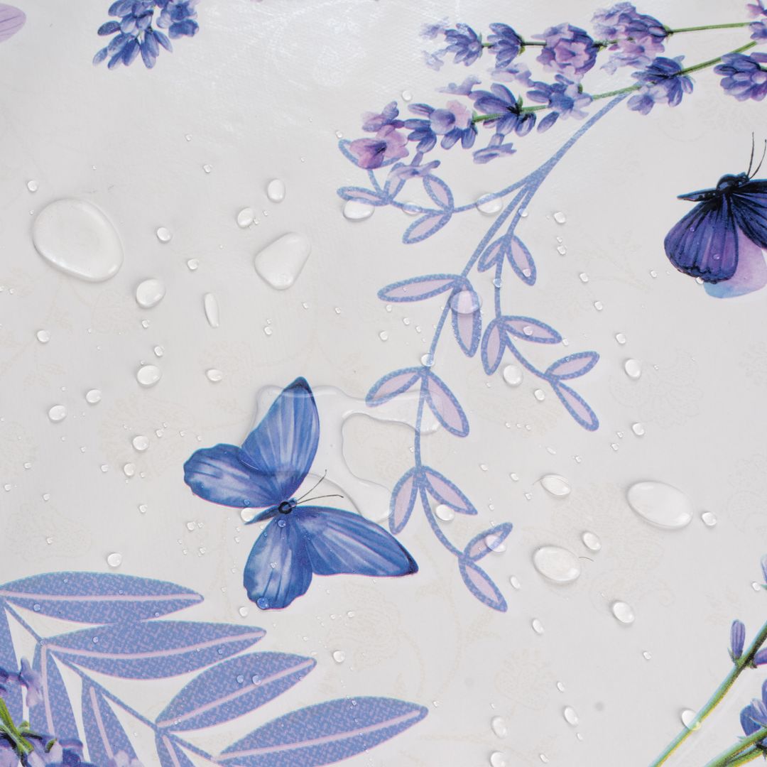 laro Wachstuch-Tischdecke Wachstischdecke Gartentischdecke Lavendel Blau Lila