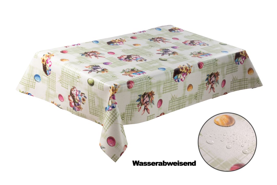 Wachstuch-Tischdecken Weihnachten Osterhase Grün rechteckig
