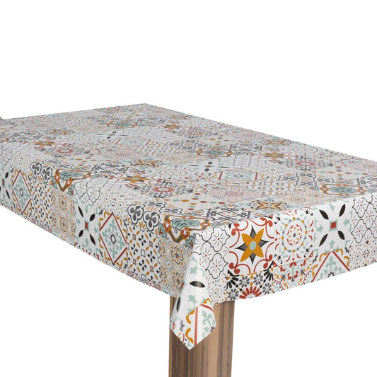 laro Wachstuch-Tischdecke Wachstischdecke Gartentischdecke Patchwork BuntMandala