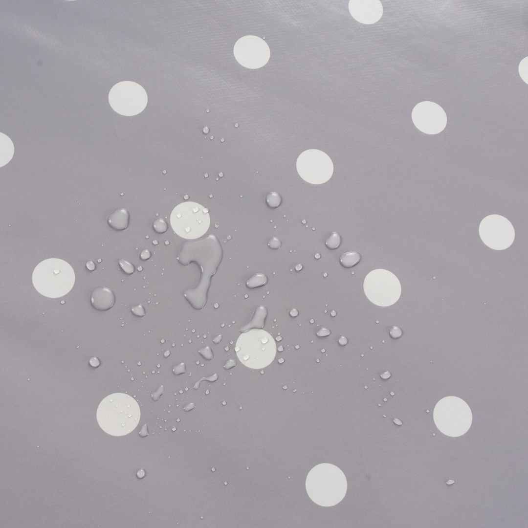 laro Wachstuch-Tischdecke Wachstischdecke Gartentischdecke Punkte Hellgrau Weiß