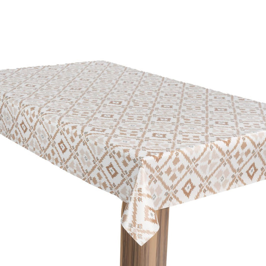 laro Wachstuch-Tischdecke Wachstischdecke Gartentischdecke Raute Braun Weiß