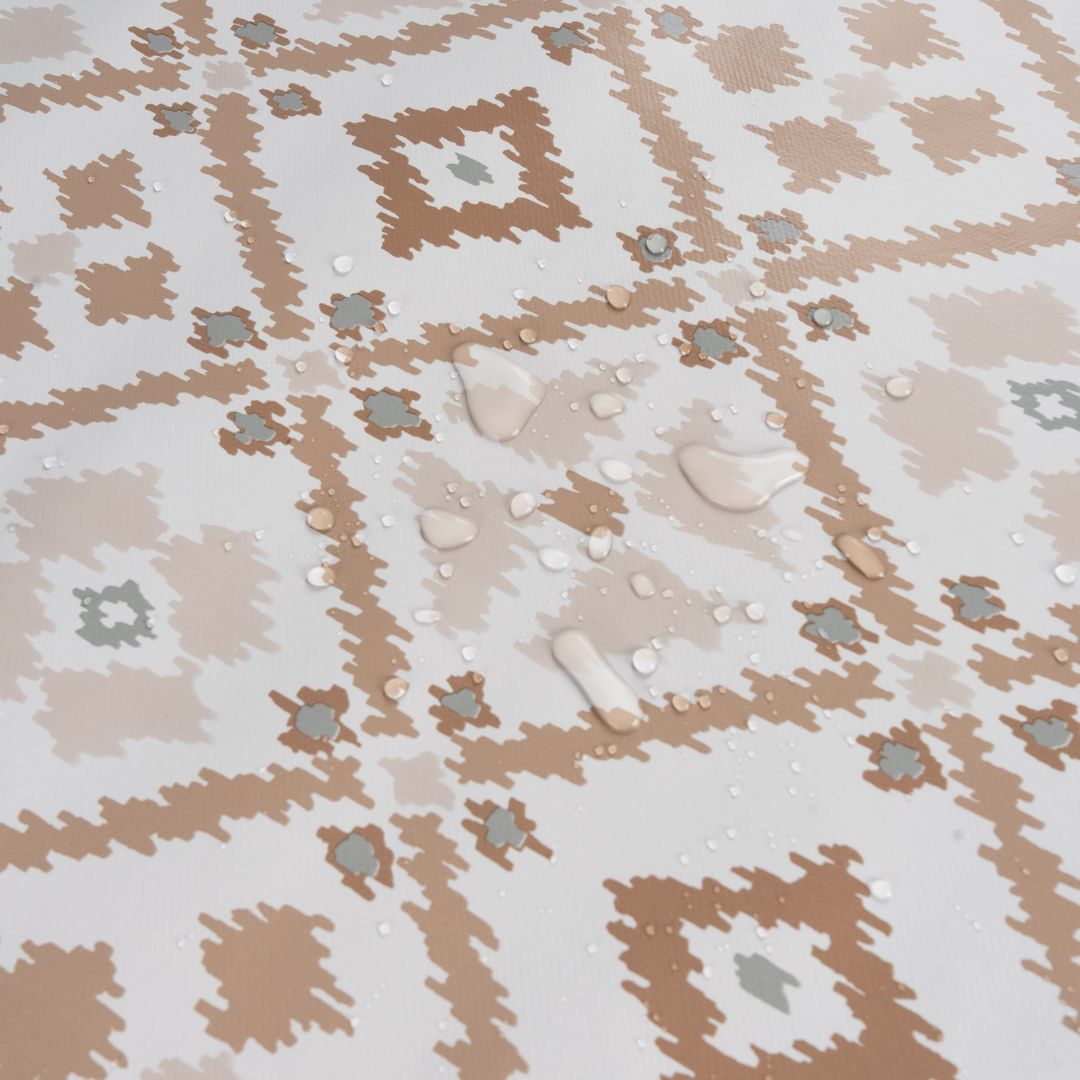 laro Wachstuch-Tischdecke Wachstischdecke Gartentischdecke Raute Braun Weiß