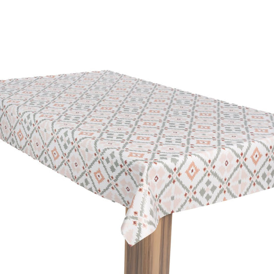 laro Wachstuch-Tischdecke Wachstischdecke Gartentischdecke Raute Pink Grau