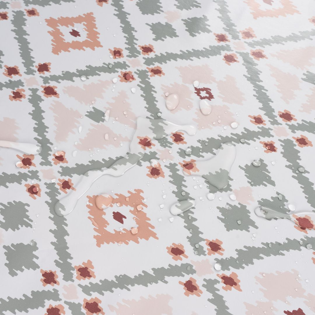 laro Wachstuch-Tischdecke Wachstischdecke Gartentischdecke Raute Pink Grau