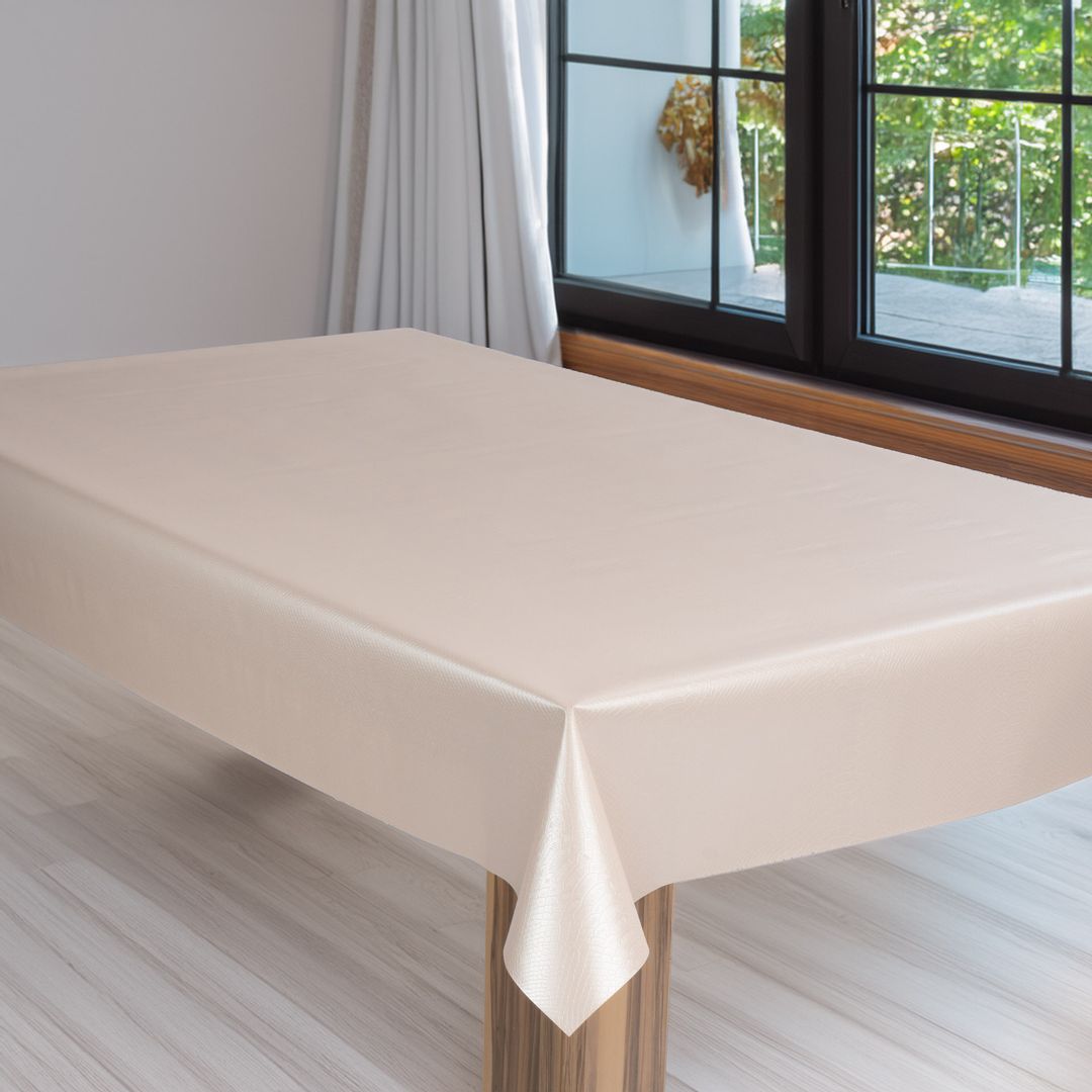 laro Wachstuch-Tischdecke Gartentischdecke Rosa Hochglanz Lederoptik