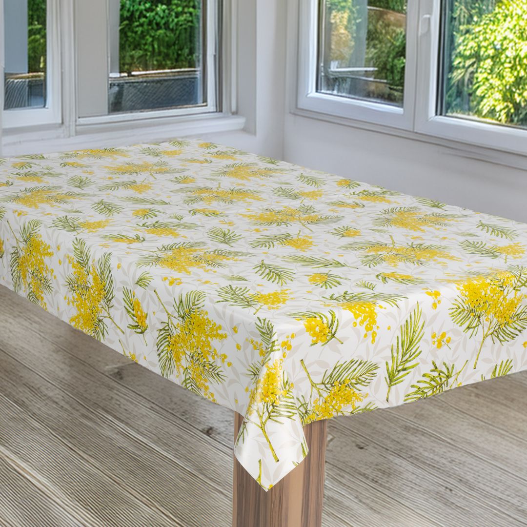 laro Wachstuch-Tischdecke Wachstischdecke Gartentischdecke Sommerfrische Gelb