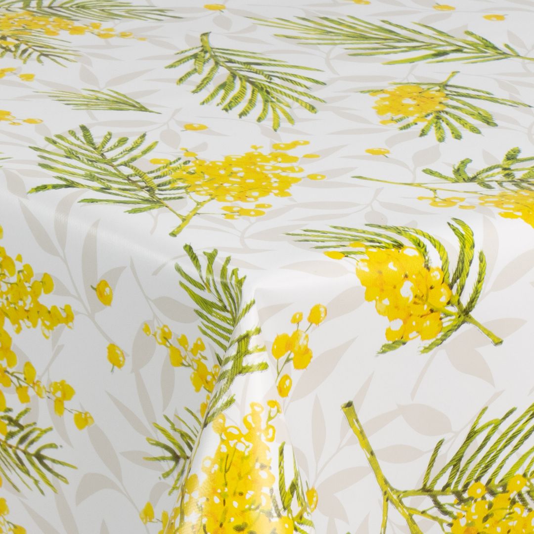 laro Wachstuch-Tischdecke Wachstischdecke Gartentischdecke Sommerfrische Gelb