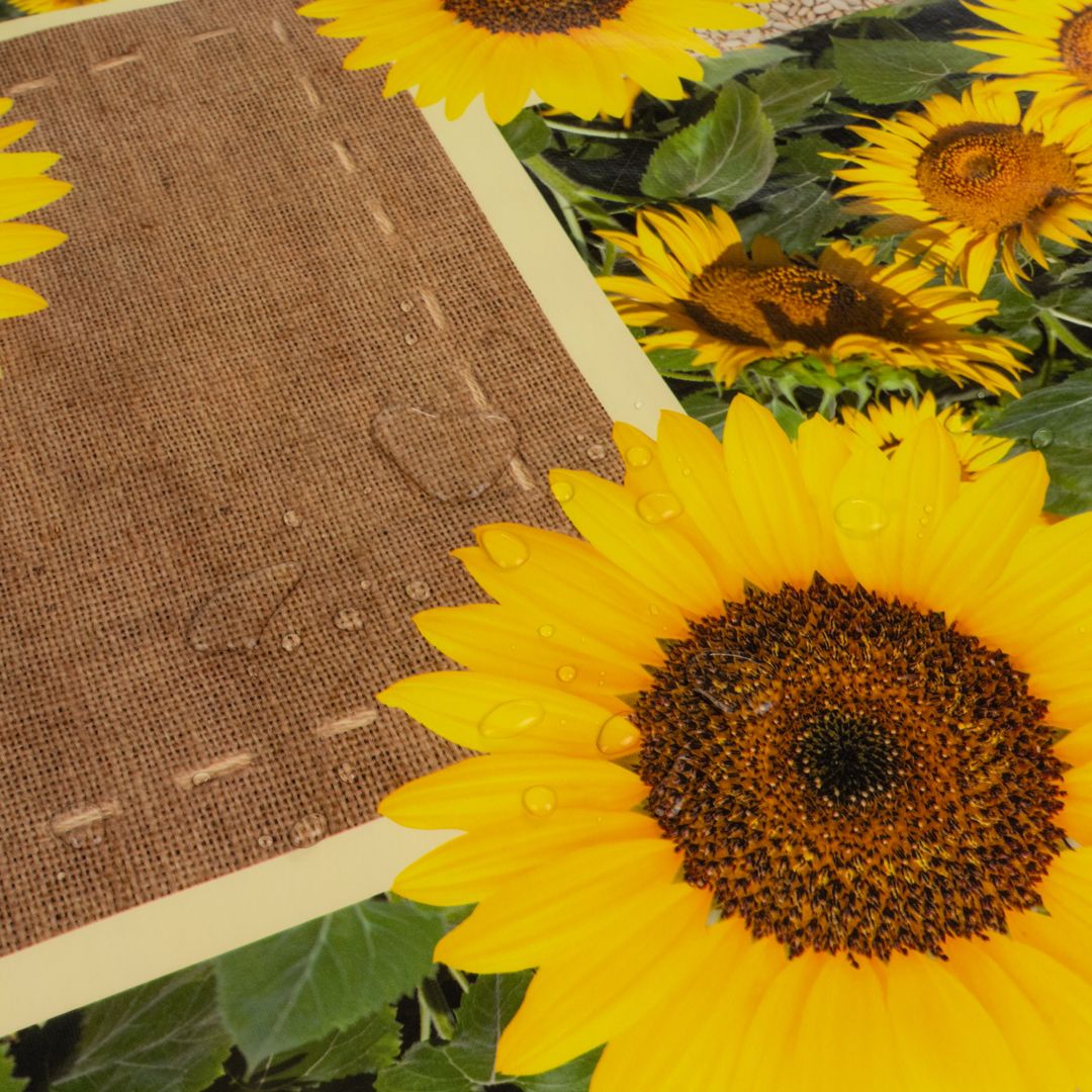 Wachstuch-Tischdecken Sonnenblumen Gelb Rund 140cm