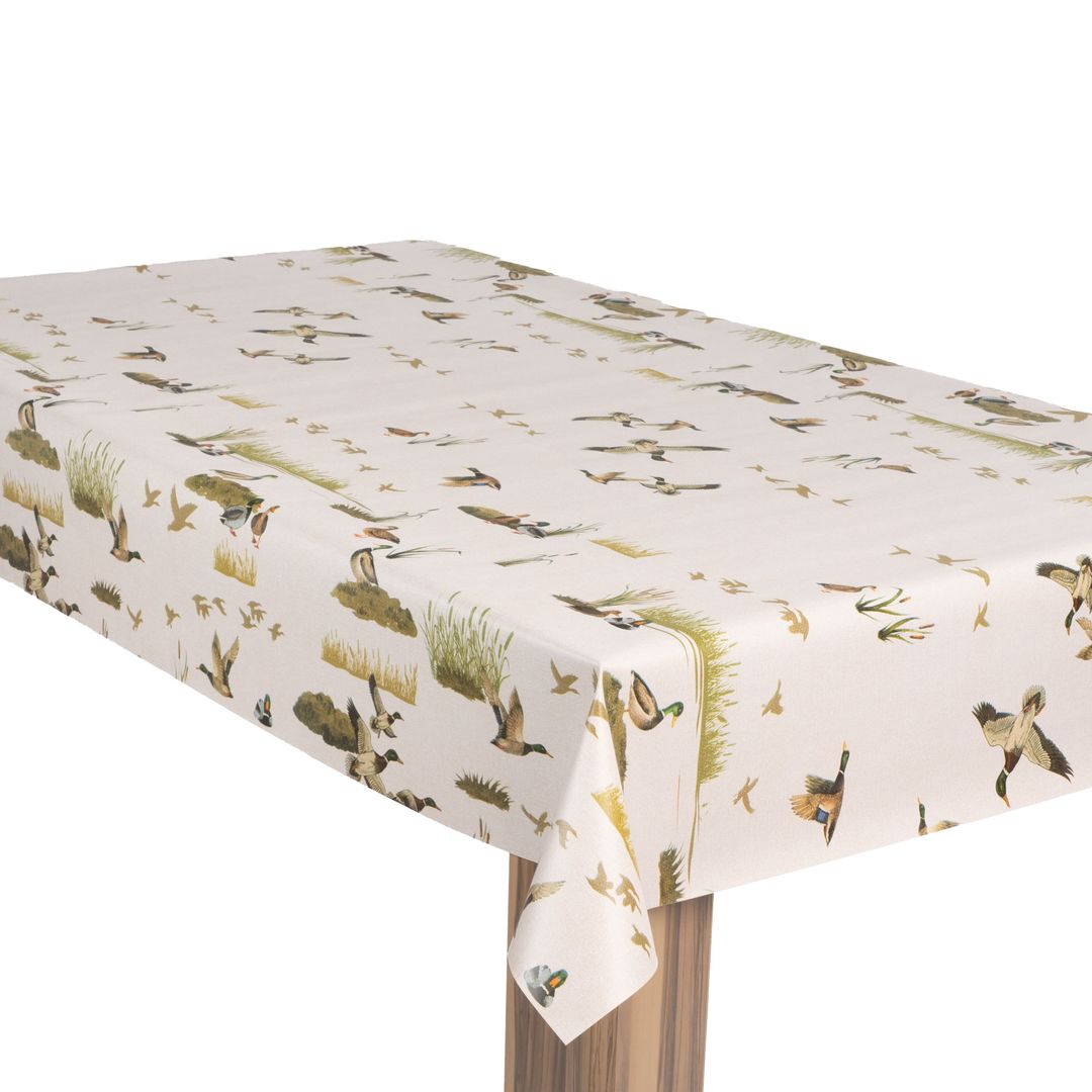 laro Wachstuch-Tischdecke Wachstischdecke Gartentischdecke StockenteWildromantik