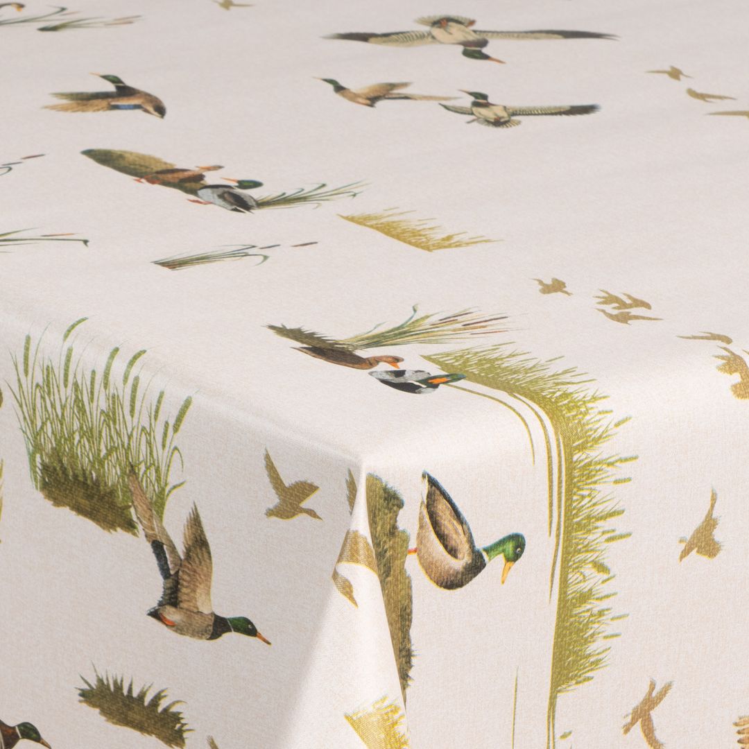 laro Wachstuch-Tischdecke Wachstischdecke Gartentischdecke StockenteWildromantik