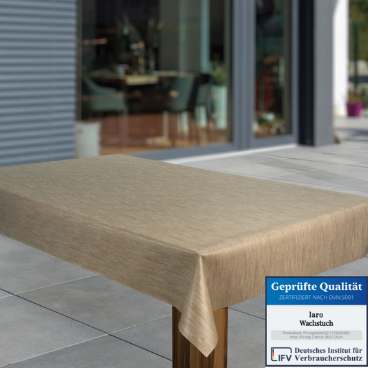 Wachstuch-Tischdecken Leinenoptik Hellbraun Beige rechteckig