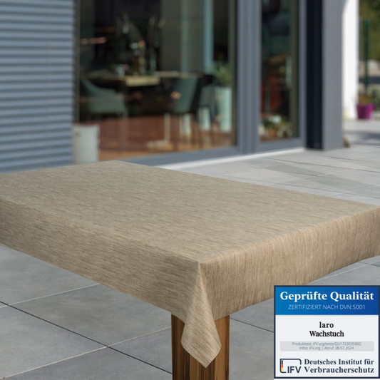 Wachstuch-Tischdecken Leinenoptik Beige Braun rechteckig