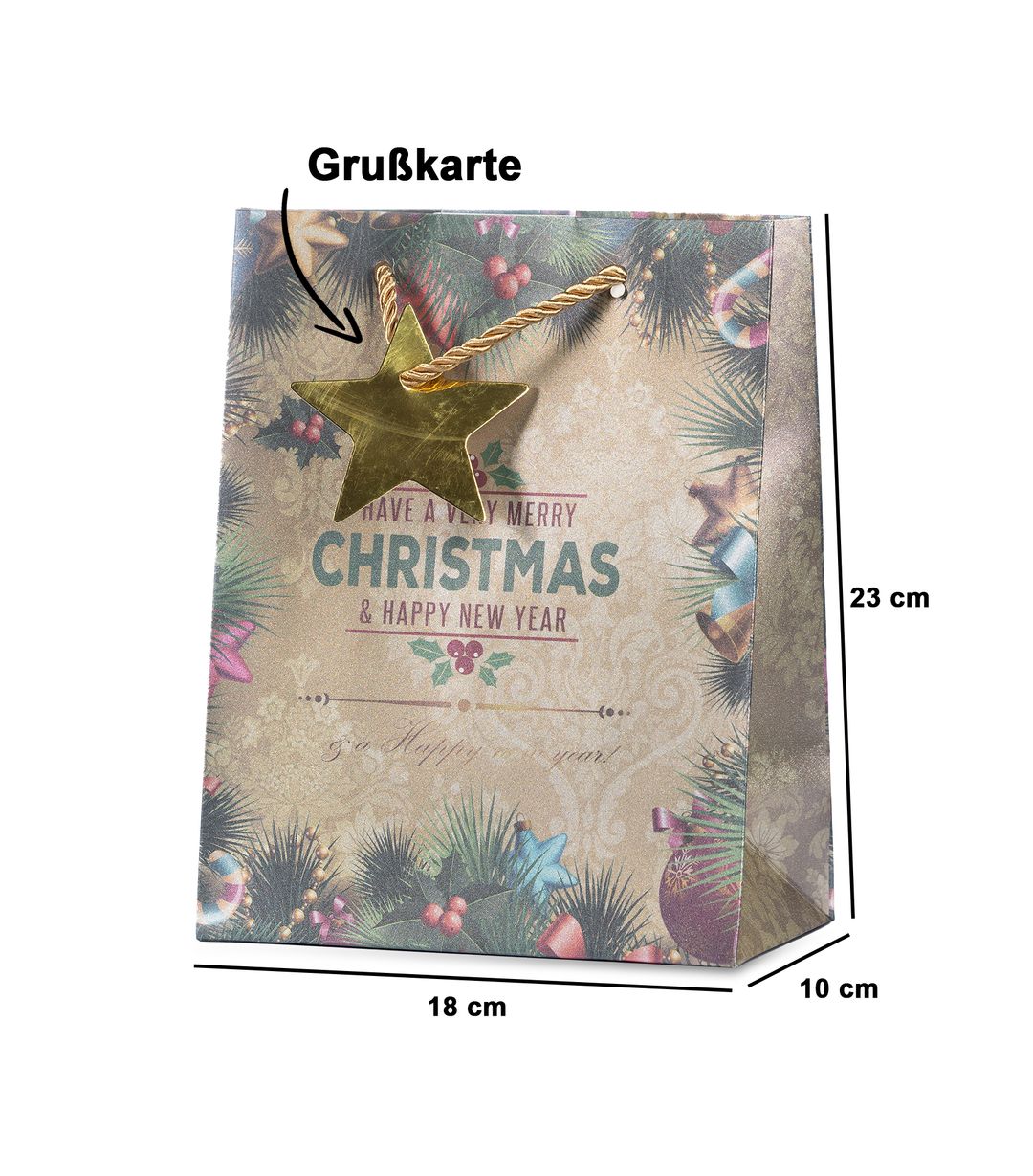 Laro Premium Geschenktaschen Geschenktüten Weihnachten 10/20/40/100stk Medium