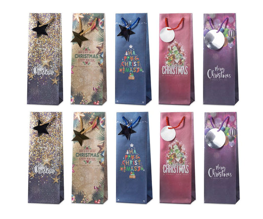 Laro Premium Weinflaschentüten Geschenktüten Weihnachten 10/20/40/100stk Large