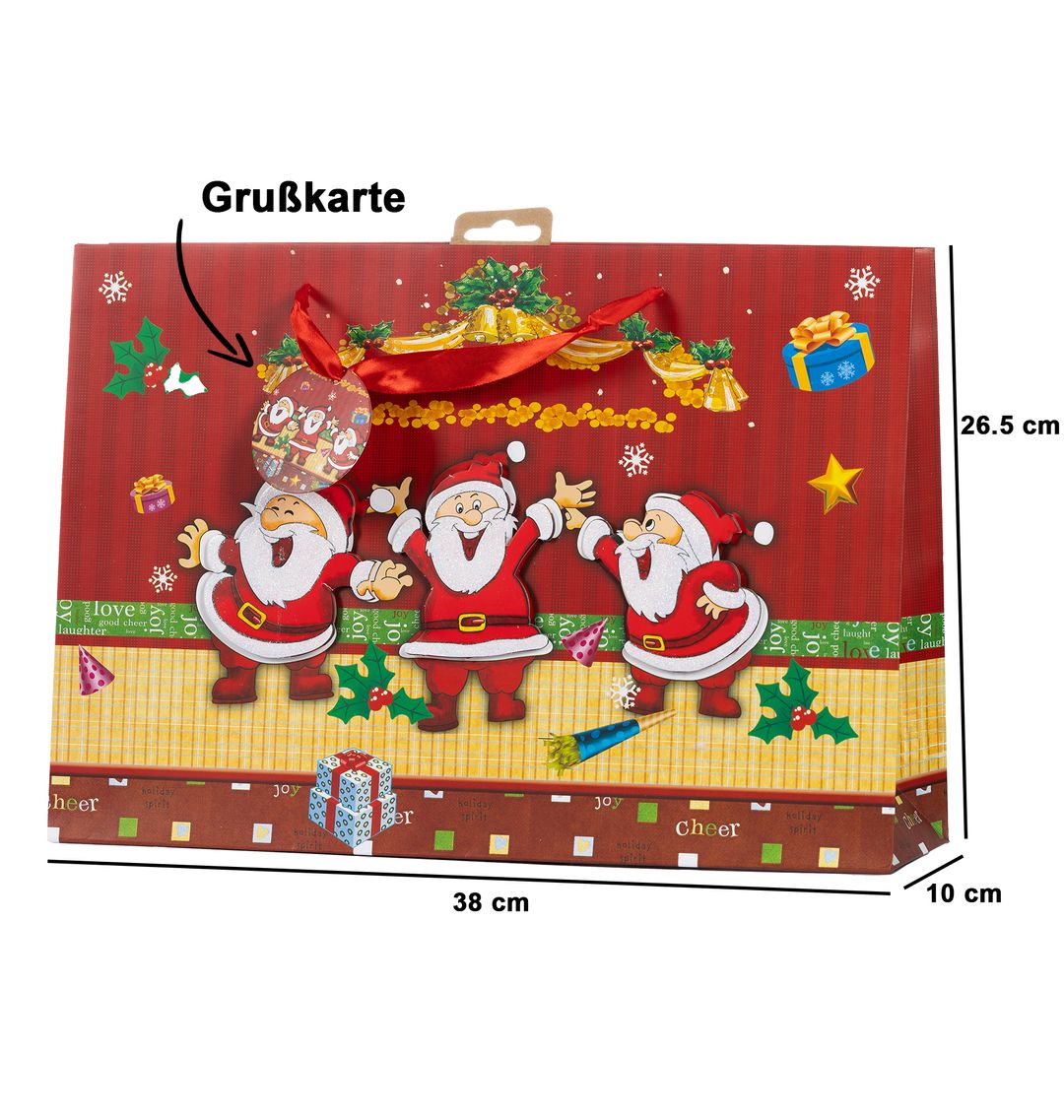 Laro Premium Geschenktaschen Geschenktüten Weihnachten 10/20/40/100stk Quer