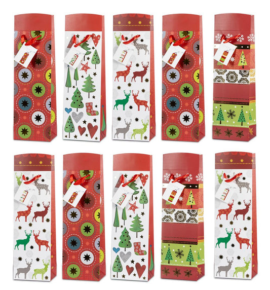 Laro Premium Weinflaschentüten Geschenktüten Weihnachten 10/20/40/100stk Large