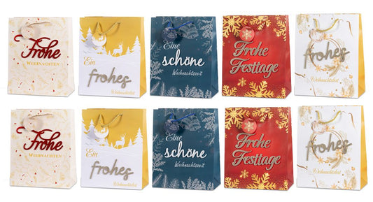 Laro Premium Geschenktaschen Geschenktüten Weihnachten 10/20/40/100stk Large
