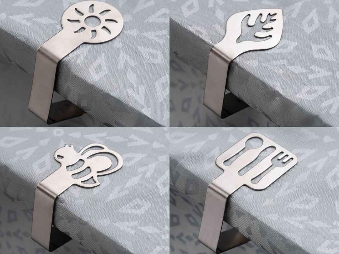 Laro 8-32 Stück Premium Qualität Tischtuchklammern Edelstahl, Tischdeckenklammer Tischabdeckungsklemmen Tischdecke Tischdeckenhalter Clips Tischtuch Clips – Silber