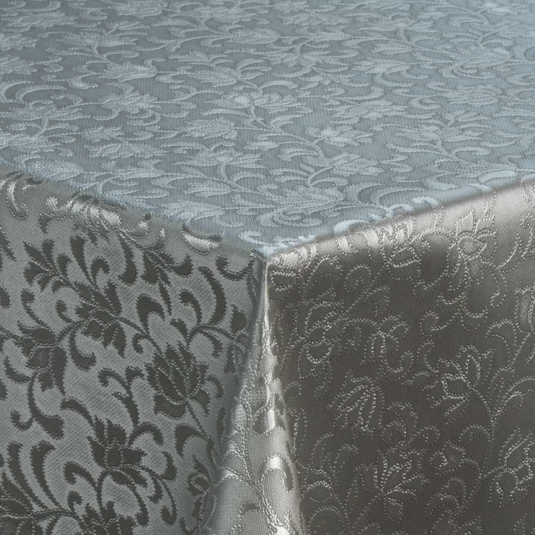 Wachstuch-Tischdecken Geprägt Relief Ornament Grau rechteckig