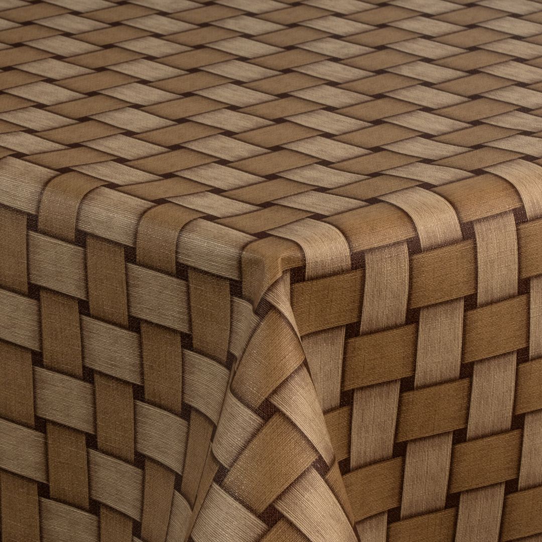 Wachstuch-Tischdecken Rattan Braun Beige  rechteckig